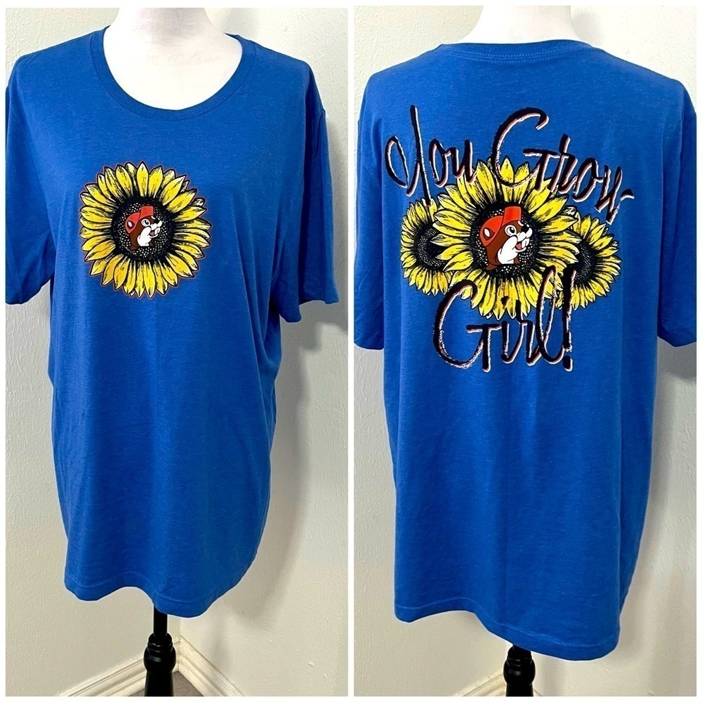 “Buc-ees” Women’s Graphic T-shirt “You Grow Girl”  XL Everyday Happy Sunflower